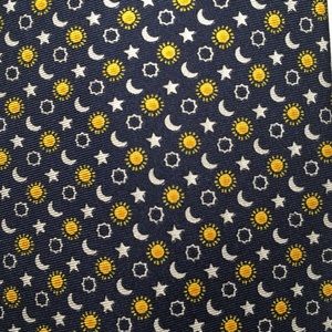 Brooks Brothers 346 Silk Blue Sun Moon & Stars Tie